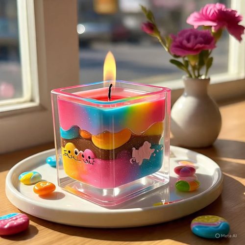 Candle using resin