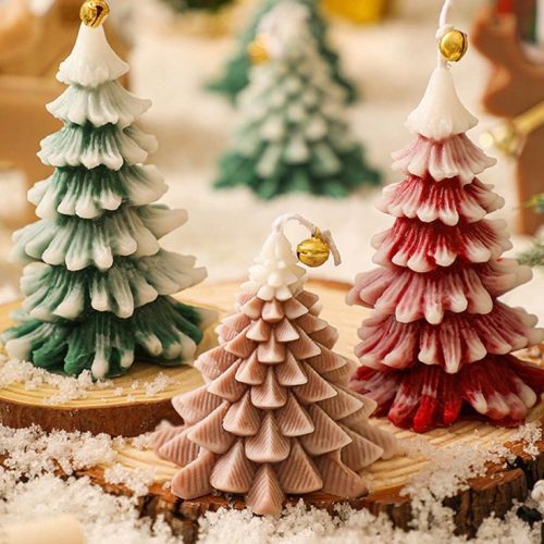 Juego de regalo de vela perfumada con aroma a pino de Navidad, velas aromáticas hechas a mano decoraciones navideñas